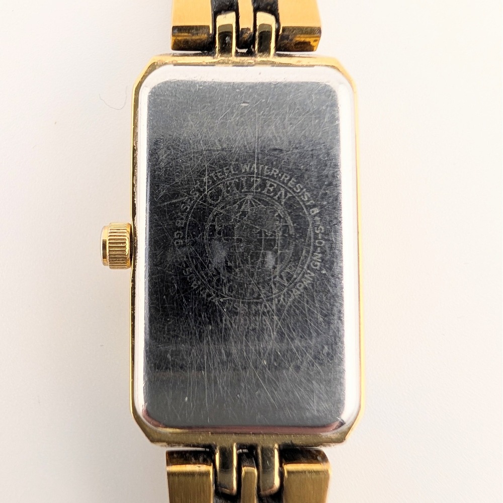 Citizen Eco-Drive Rectangular Gold Tone MOP Dial Petite Bracelet Watch - Picture 4 of 10